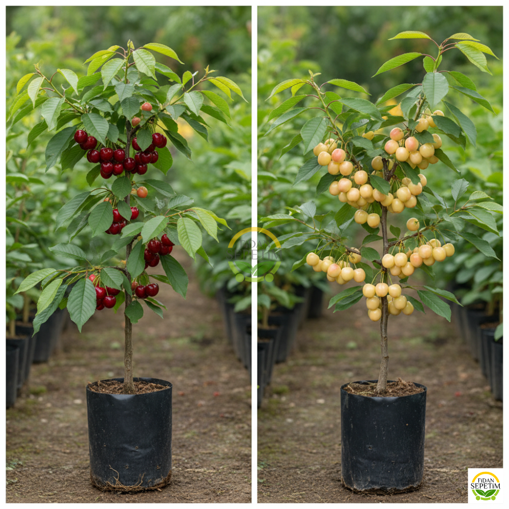 3 Yaş Aşılı Napolyon ve Starksgold Kiraz Fidanı Paketi - Hobi Bahçelerine Özel 3 Yaş Aşılı Napolyon ve Starksgold Kiraz Fidanı Paketi - Hobi Bahçelerine Özel