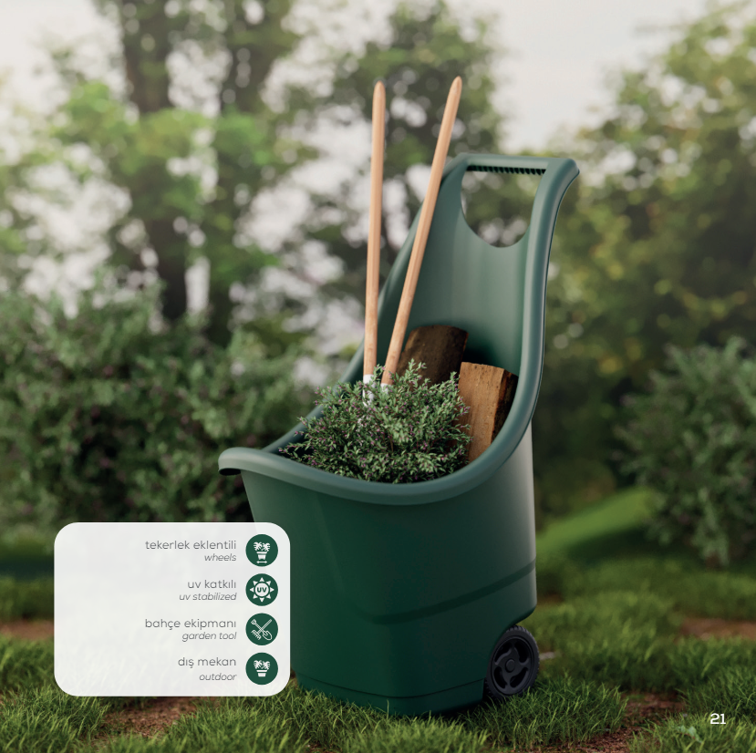 Bahçe Arabası 50 Litre - Yeşil Renk Bahçe Arabası 50 Litre - Yeşil Renk