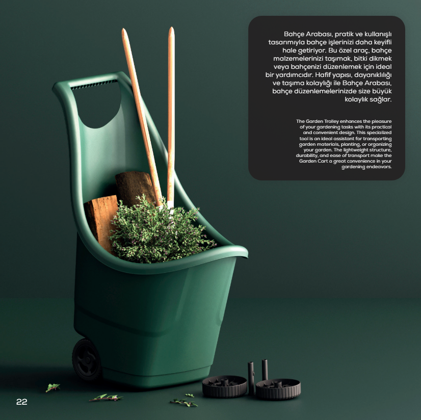 Bahçe Arabası 50 Litre - Yeşil Renk Bahçe Arabası 50 Litre - Yeşil Renk