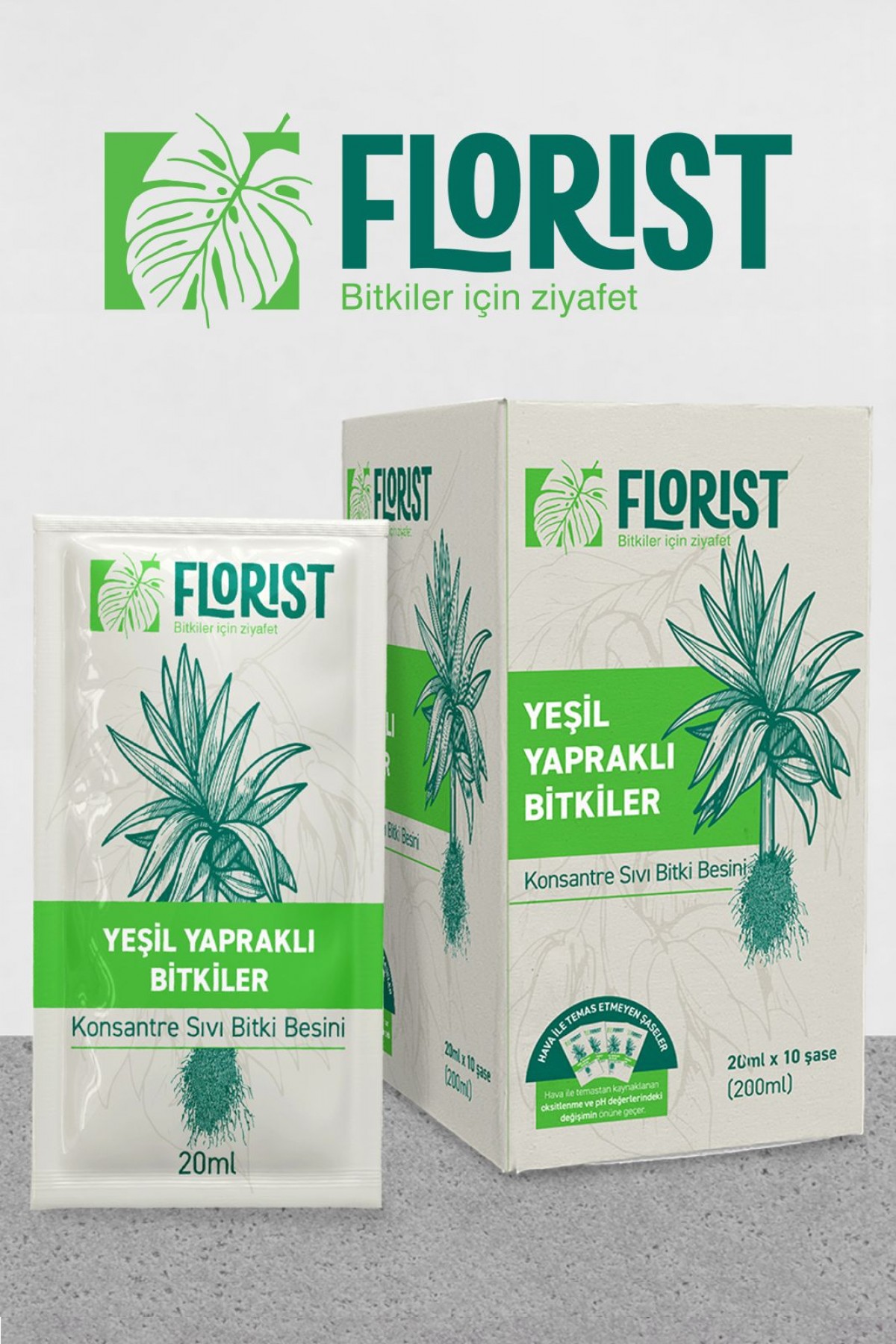 Florist Yeşil Yapraklı Bitkiler Sıvı Konsantre Bitki Besini
