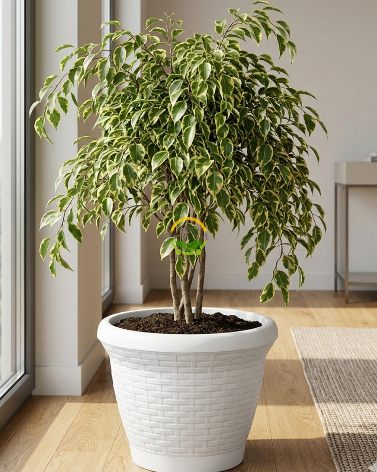 Hasır Saksı 25 LT - Beyaz Renk