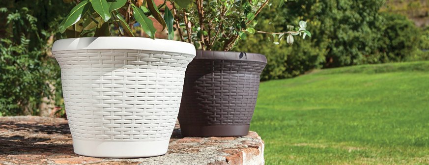 Hasır Saksı 25 LT - Beyaz Renk