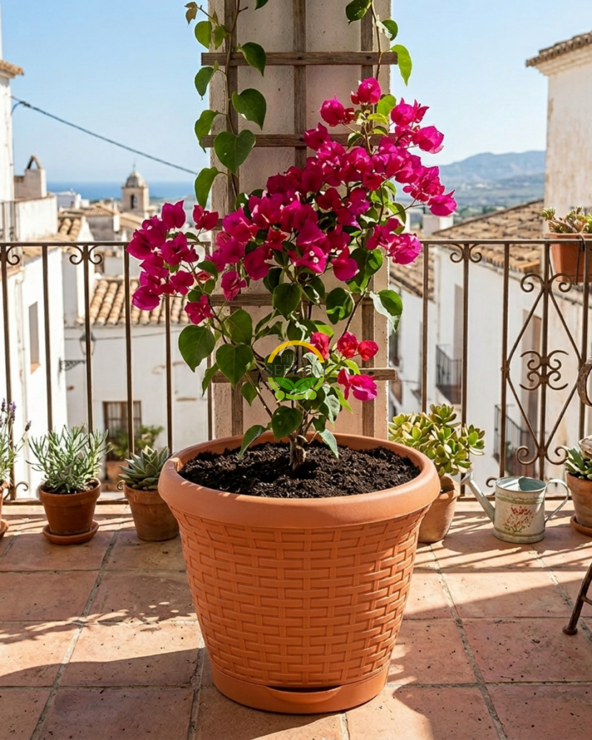 Hasır Saksı 42 LT - Kiremit Renk