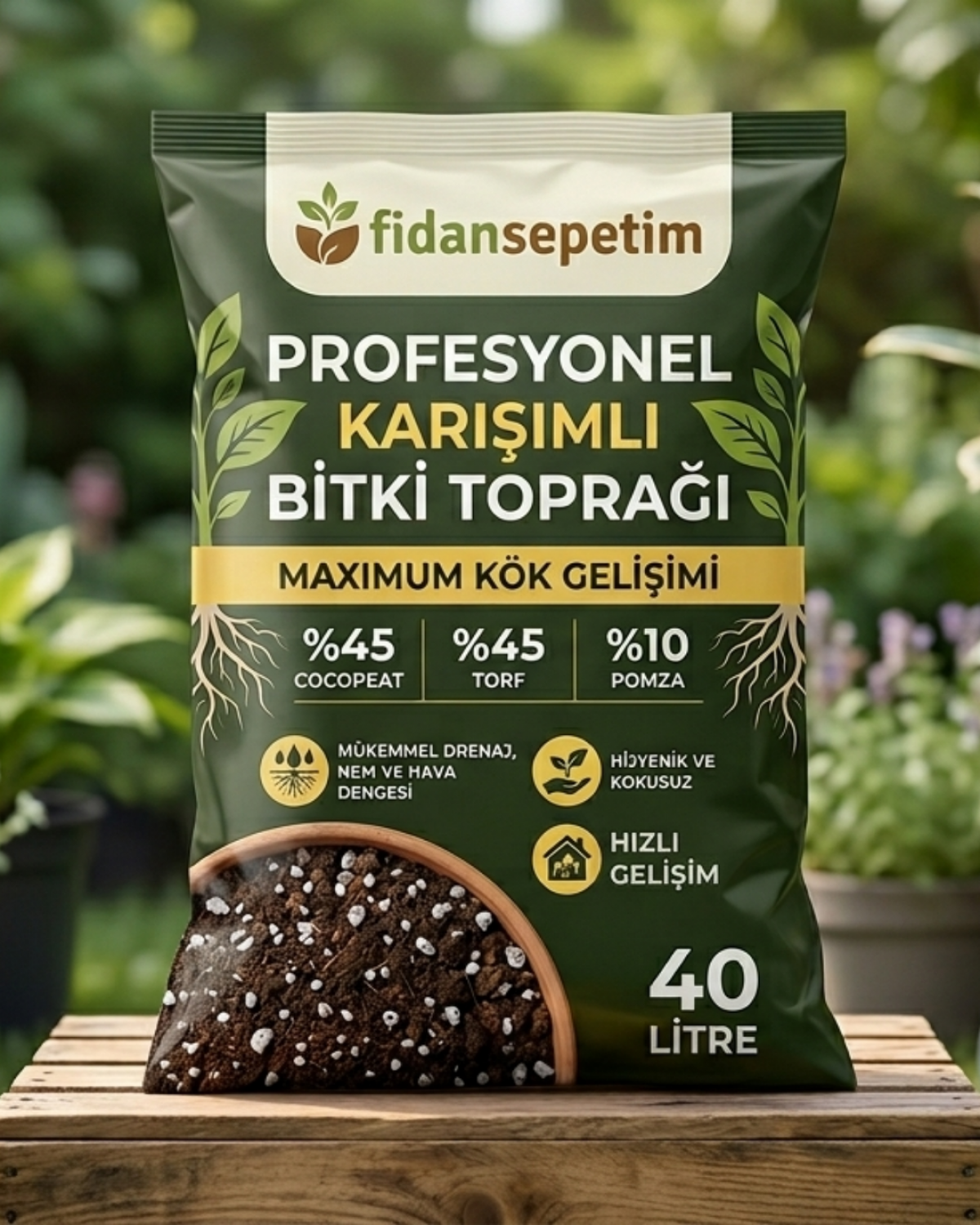Özel Karışımlı Toprak 40 Litre (Torf/Cocopeat/Pomza)