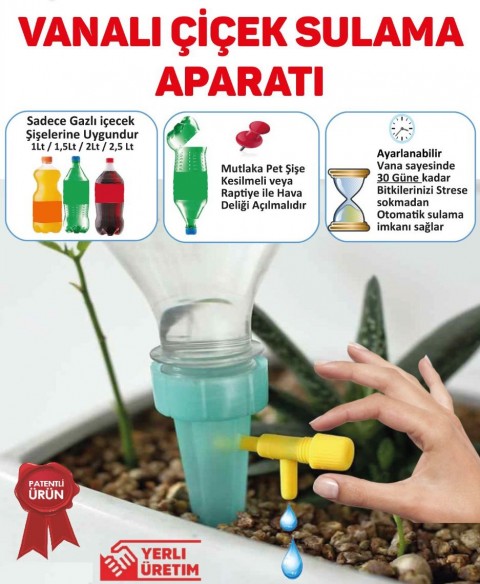 5'li Otomatik Bitki ve Çiçek Sulama Aparatı