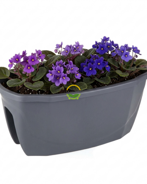 Zümrüt Balkon Saksısı 15.5 Litre - Antrasit Renk